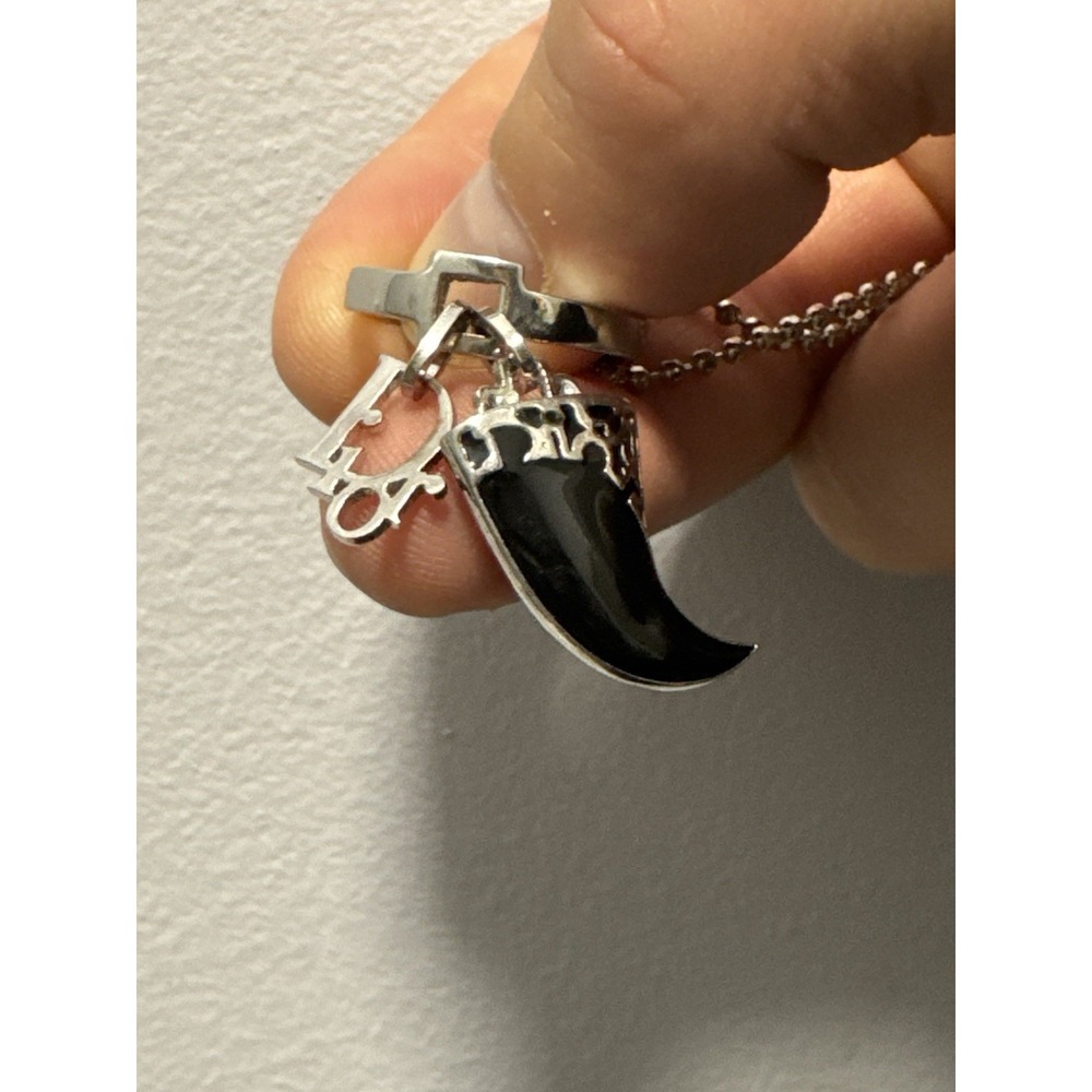 Christian Dior Tribal Tooth Ring Silver / Black Size Men's Ring Size 6/7 - Picture 4 of 4